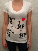 Image of I Heart Northpilot Letterpress White V-Neck