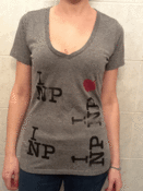 Image of I Heart Northpilot Letterpress Grey V-Neck