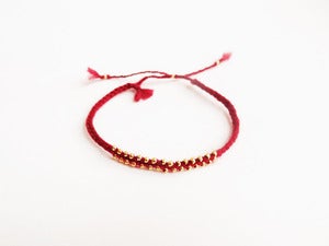 Image of Claret & Gold Handknitted bracelet II