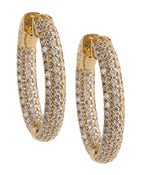 Image of Kara Ackerman <i>Talulah <i/> Small Vermeil Micro Pave Set Hoops in Yellow