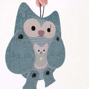 Image of Olga owl, articulated paper animal