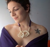 Image of Eco-friendly faux pearl necklace OOAK- The Knot
