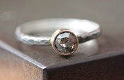 Image of Natural Silvery-Grey Rose Cut Diamond Ring