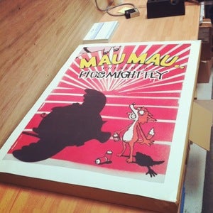 Image of Mau Mau "Pigs Might Fly" Show Poster