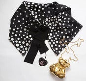Image of black&white dotted mini cloak