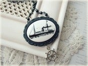 Image of Black Framed Steam Ship Necklace 