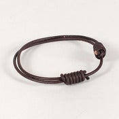 Image of Round Leather Bracelet - Russet Brown