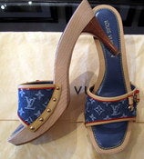 Image of Louis Vuitton Denim Monogram Mules Brand NEW SZ 40