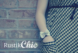 Image of Vintage Lace Bow with Rhinestone Detail