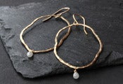 Image of Organic Raw Diamond Hoop Earrings