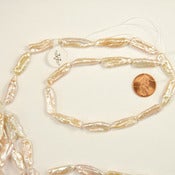 Image of Natural Peach Freshwater stick Pearls -$24 / 16" strand