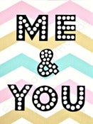 Image of ME & You pastel Chevron matted ready to frame print 