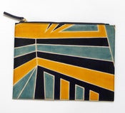 Image of DAZZLE ZIP CLUTCH indigo, yellow and blue