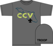 Image of CCV 2012 Special Edition Island Logo - Tee Shirt with Troop Number Sleeve Print