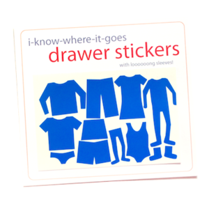 Image of Drawer Organizer Stickers - Girls with Long-Sleeved Shirt