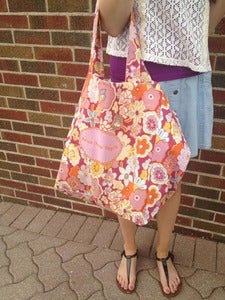 Image of cotton floral shopping bag 
