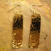 Image of Hammered Rectangular Dangle Earrings