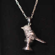 Image of Sterling silver bird wax seal pendant