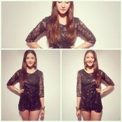 Image of Embellished sequin black mini 