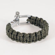 Image of Paracord Shackle Bracelet - Olive/Reflective
