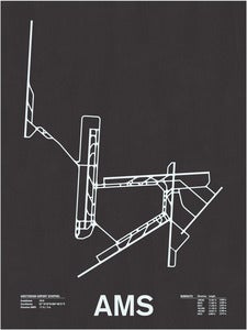 Image of AMS: Amsterdam Airport Schiphol Screenprint
