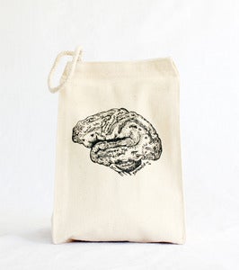 Image of anatomical brain diagram lunch bag - organic cotton