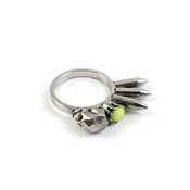 Image of Immortal Beloved Faceted Skull Ring w/ Spikes - Neon Yellow