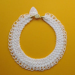 Image of Vintage Beaded White Round Collar Necklace*£5 Off*