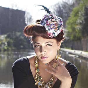 Image of English Rose Feather Fascinator Hat