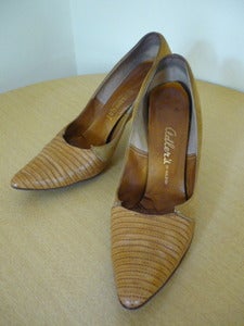 Image of 50s lizard & suede pumps