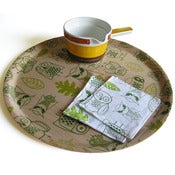 Image of Birchwood round tray {Night Owls}