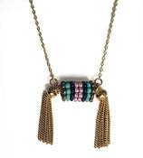 Image of TOLUCA Collier rose et turquoise/ turquoise and pink necklace