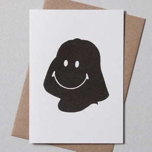 Image of Darth Smiley Greetings Card