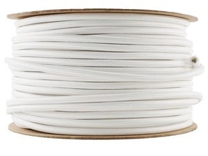 Image of ANTIQUE WHITE | fabric lighting flex cable | ROUND