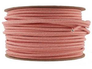 Image of RED WHITE STRIPE | fabric lighting flex cable | ROUND