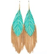 Image of Leaf Tassel Earrings