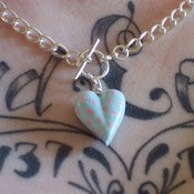 Image of Spotty Heart Charm Toggle Necklace