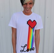 Image of White Love Rainbow tee