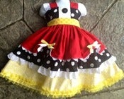 Image of Mickey Loves Minne--Gorgeous Whimsical Boutique knot dress--6m to 8y