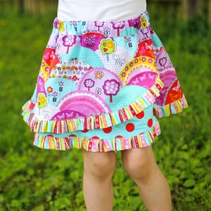 Image of The RufflePOP! Skirt Pattern PDF Euro Style Skirt Girls 2 - 8 - PDF sewing pattern