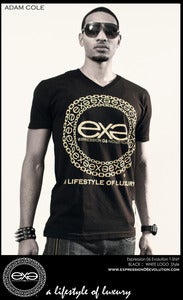 Image of EXPRESSION 06 EVOLUTION / WHITE ON BLACK / LOGO LUXURY TEE