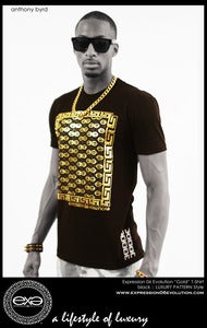 Image of EXPRESSION 06 EVOLUTION / GOLD / BLACK T-SHIRT
