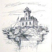Image of Unframed 8"x10" Print of Esopus Meadows, Rondout and Saugerties Lighthouses