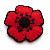 Image of Small Red Poppy Brooch