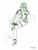 Image of Katherine ties her shoes print