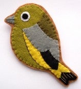 Image of Greenfinch, Felt Bird Brooch
