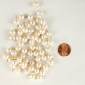 Image of 14KGF wire wrapped links and 8mm cultured white freshwater pearls