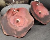 Image of Red Copper Poppy Earrings