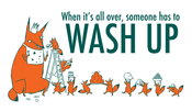 Image of WASH UP teatowel