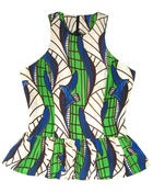 Image of Fair Trade African Print Peplum Top Cream